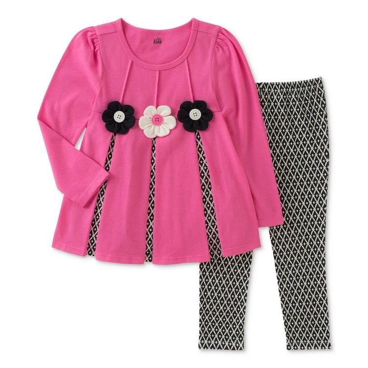 商品KIDS HEADQUARTERS|2-Pc. Pleated Flowers Tunic & Leggings Set, Baby Girls (0-24 months),价格¥114,第2张图片详细描述