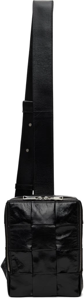 商品Bottega Veneta|Black Cassette Messenger Bag,价格¥15652,第1张图片