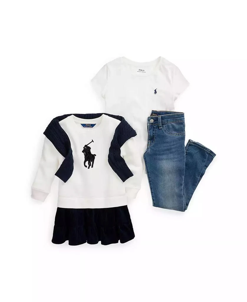 商品Ralph Lauren|Toddler And Little Girls Big Pony Corduroy Skirt Fleece Dress,价格¥250,第3张图片详细描述