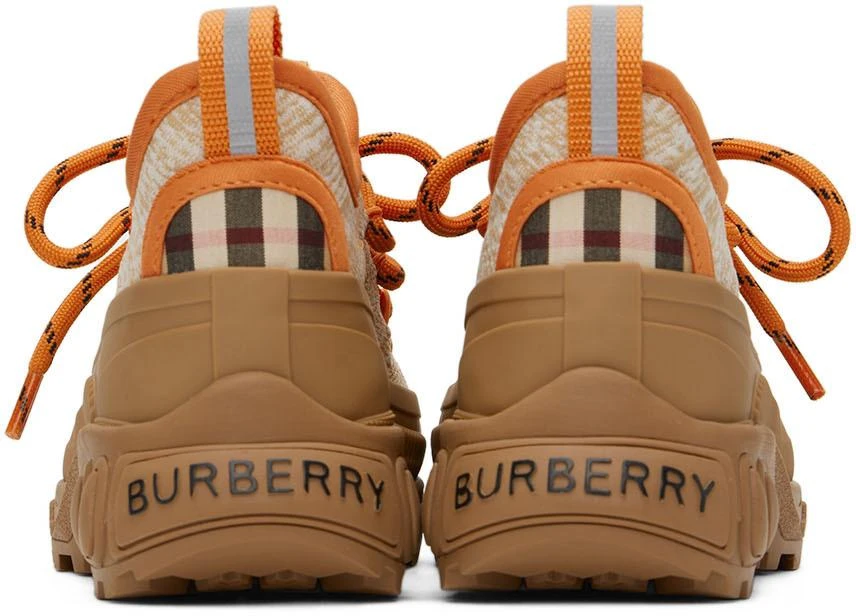 商品Burberry|Kids Orange & Brown Arthur Sneakers,价格¥1452,第2张图片详细描述