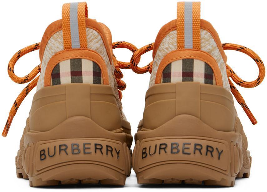 商品Burberry|Kids Orange & Brown Arthur Sneakers,价格¥2937,第4张图片详细描述