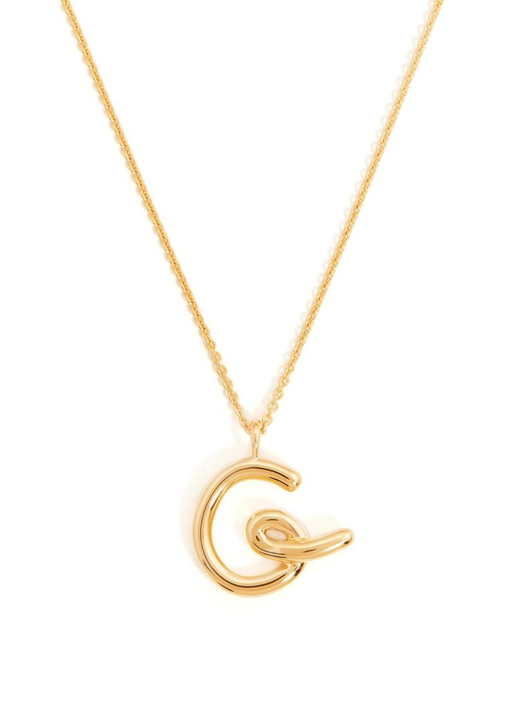 G initial 18kt gold-plated necklace商品第2张图片规格展示