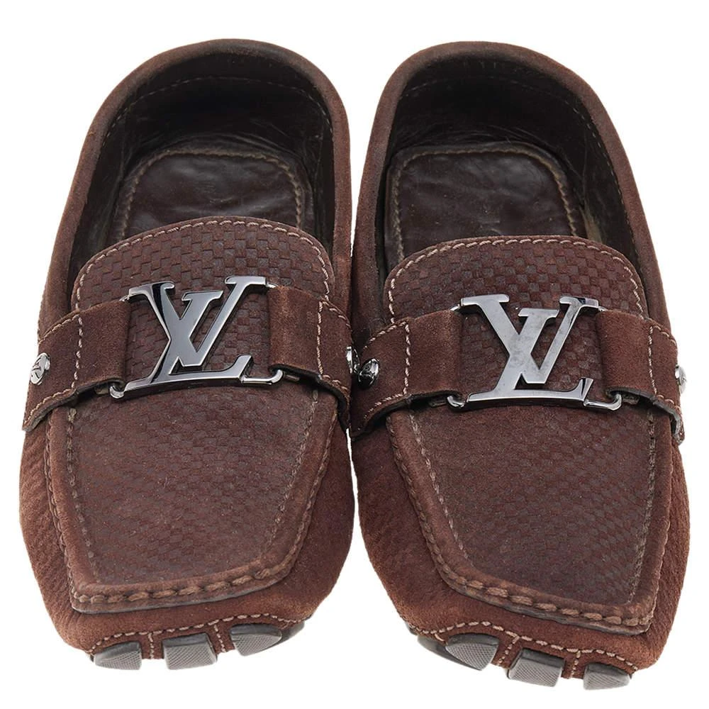 商品[二手商品] Louis Vuitton|Louis Vuitton Brown Monte Carlo Suede Slip on Loafers Size 40,价格¥3903,第3张图片详细描述