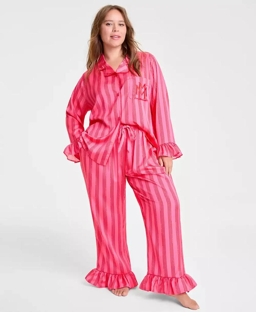 商品Disney | Macy's|Plus Size Minnie Mouse Satin Pajamas Sleep Set, Macy's Exclusive,价格¥582,第4张图片详细描述
