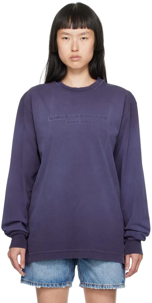 商品Alexander Wang|Purple Embossed Long Sleeve T-Shirt,价格¥1435,第1张图片