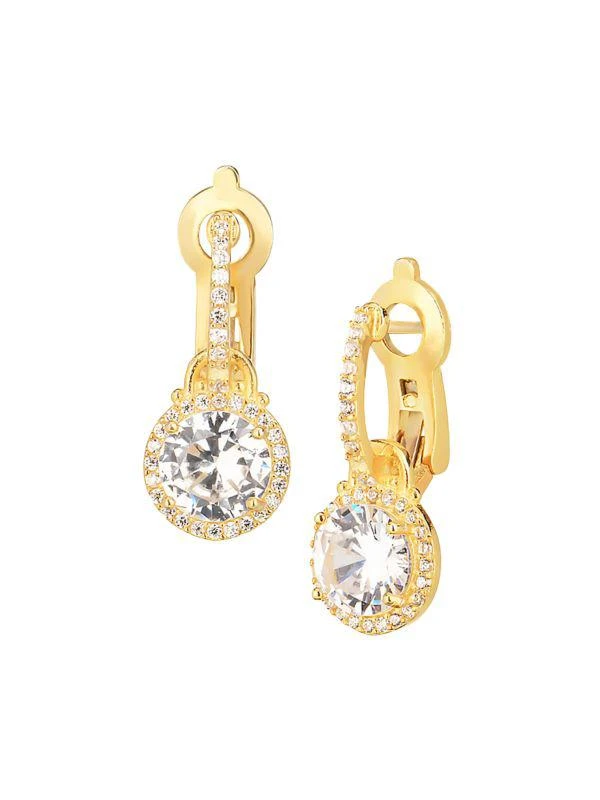 商品Gabi Rielle|14K Yellow Gold Vermeil & Cubic Zirconia Drop Earrings,价格¥360,第1张图片