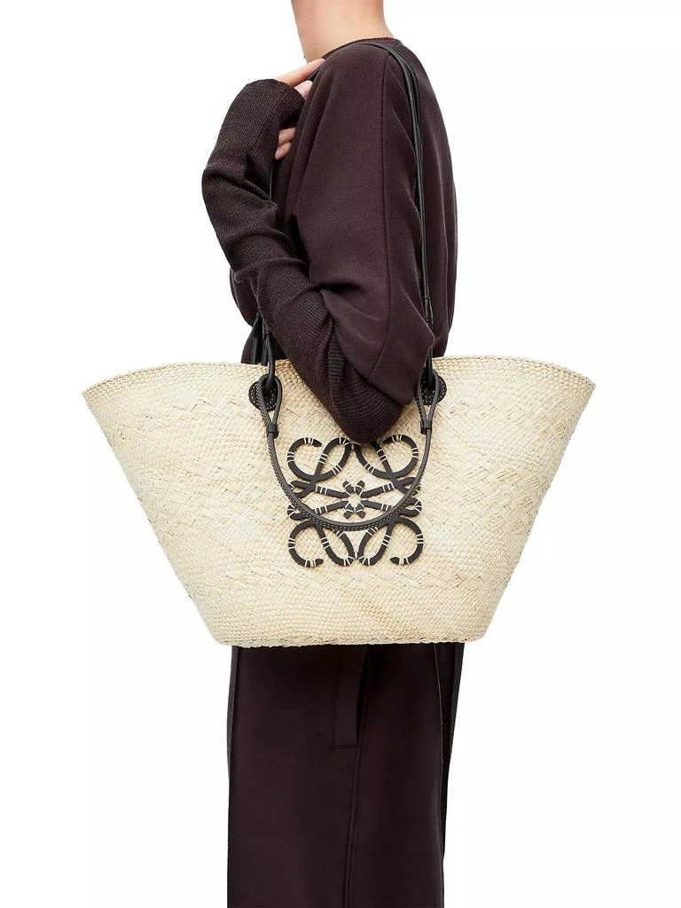 商品Loewe|LOEWE x Paula's Ibiza Anagram Leather-Trimmed Iraca Basket Bag,价格¥9295,第5�张图片详细描述