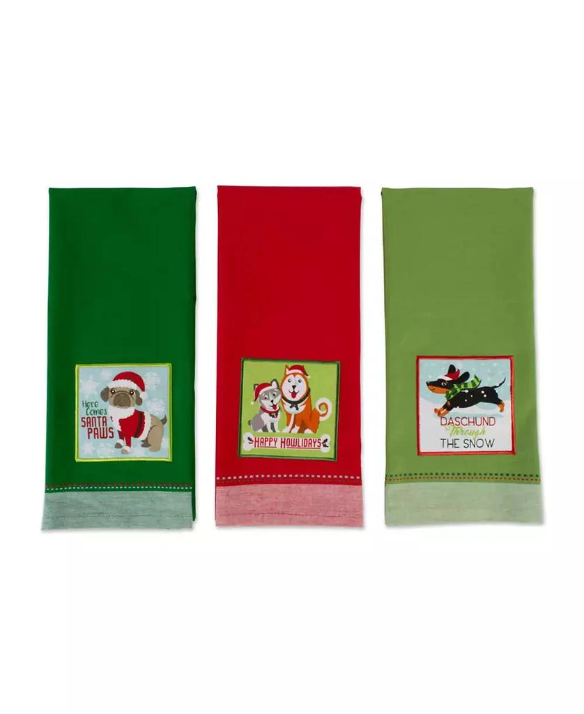商品Design Imports|Assorted Holiday Pup Embellished Dishtowel Set,价格¥164,第3张图片详细描述