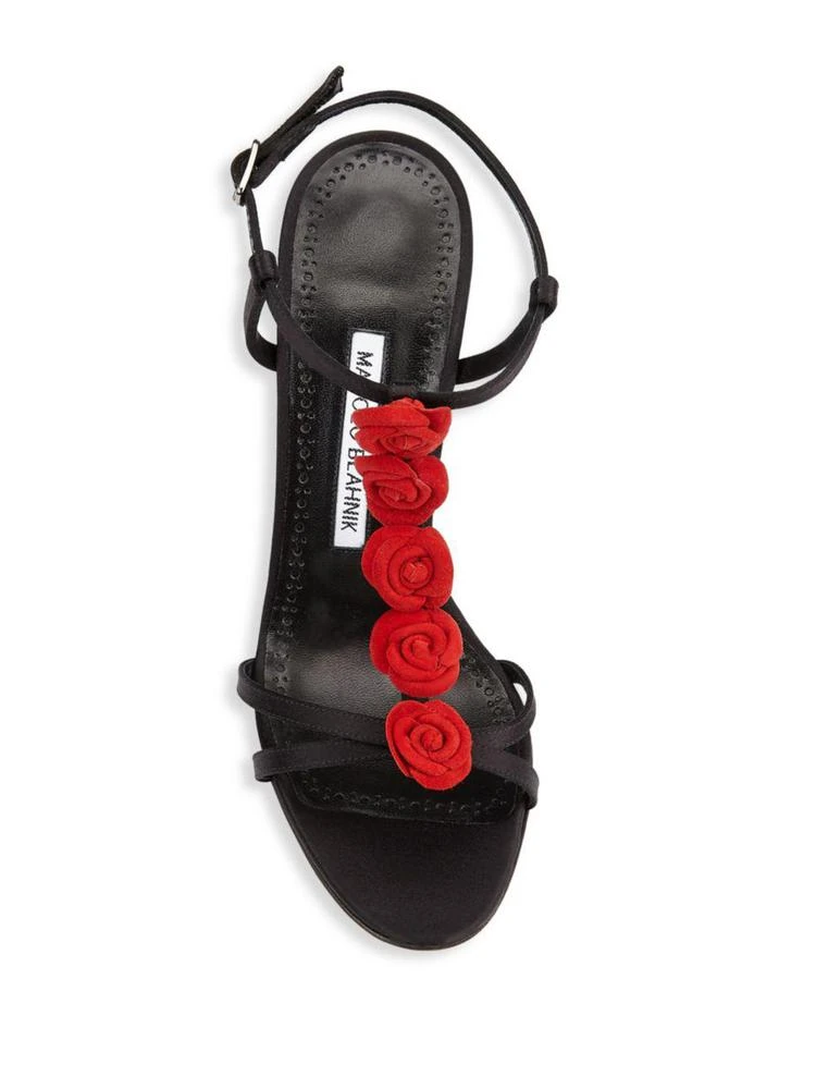 商品Manolo Blahnik|Manolo Blahnik - Vitano Floral-Embellished Satin Sandals,价格¥1727,第4张图片详细描述