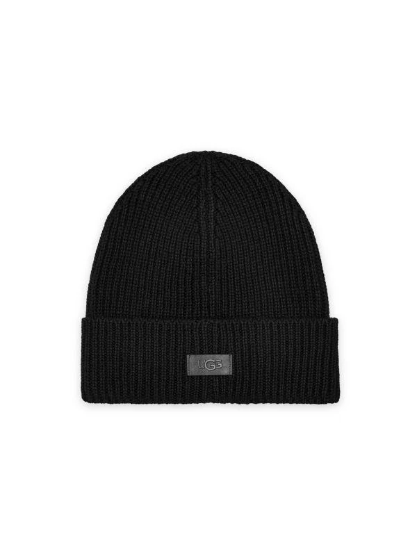 商品UGG|Rib-Knit Wool Blend Logo Beanie,价格¥113,第1张图片