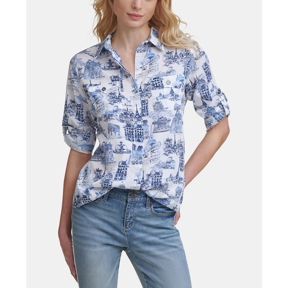 商品Karl Lagerfeld Paris|Women's Whimsical Button-Up Blouse,价格¥517,第1张图片