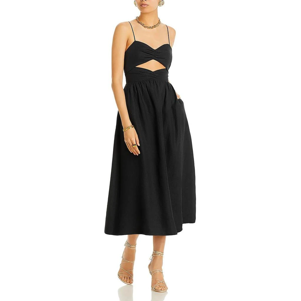 商品Rhode|Rhode Womens Below Knee Cutout Midi Dress,价格¥961,第1张图片
