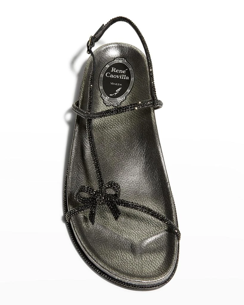 商品Rene Caovilla|Asymmetrical T-Strap Strass Bow Sandals,价格¥4047,第5张图片详细描述