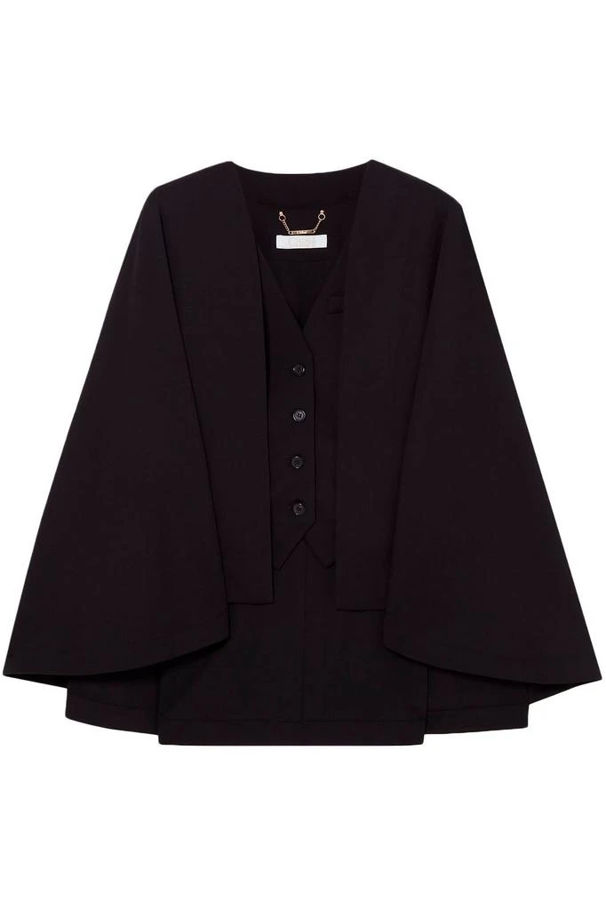 商品Chloé|Cape-effect wool-blend vest,价格¥4015,第1张图片