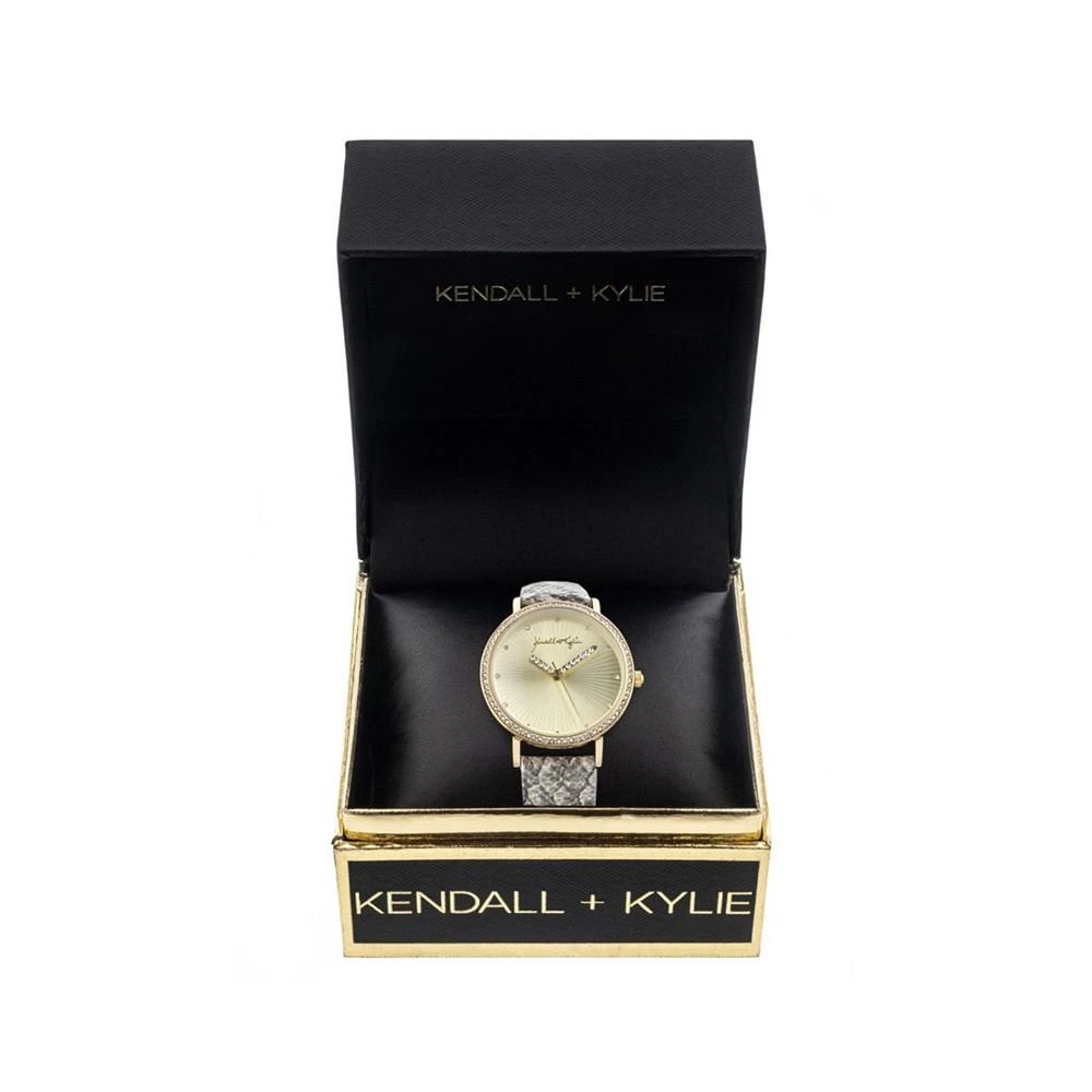 商品KENDALL & KYLIE|Women's Textured Black Patent Leather Stainless Steel Strap Analog Watch,价格¥113,第2张图片详细描述