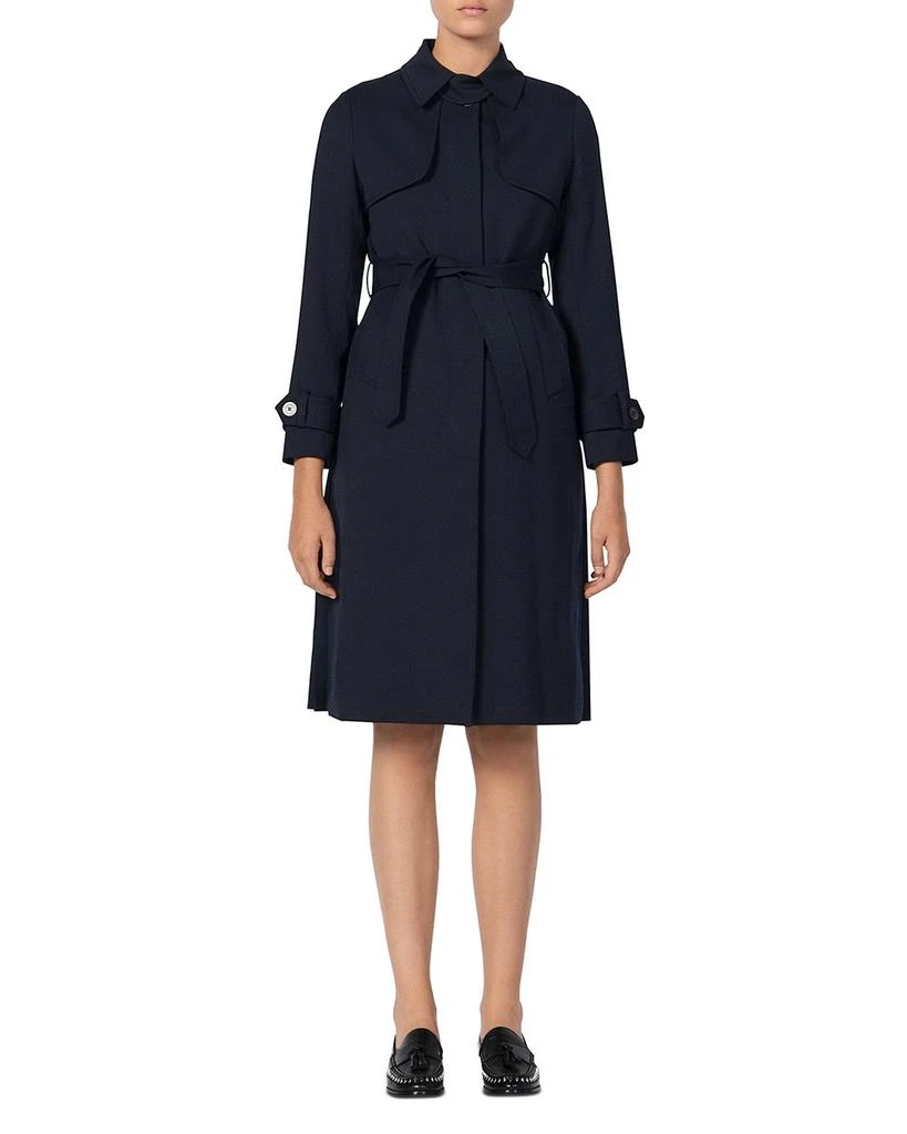 商品Sandro|Pleat-Back Trench Coat,价格¥6062,第1张图片