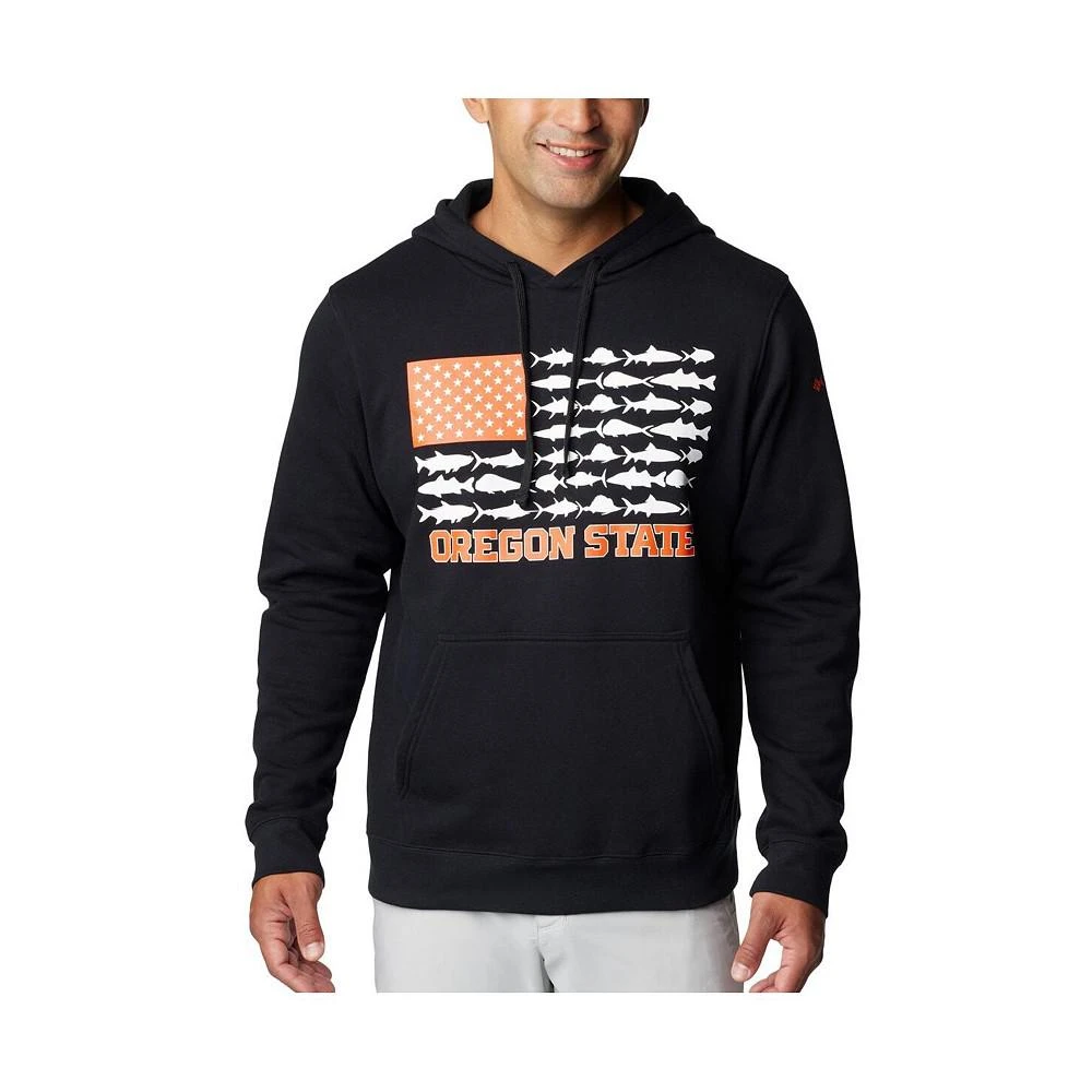 商品Columbia|Men's Black Oregon State Beavers PFG Fish Flag II Pullover Hoodie,价格¥528,第1张图片