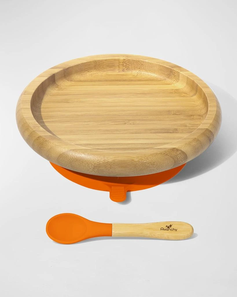 商品Avanchy|Baby's Bamboo Suction Classic Plate & Spoon Set,价格¥195,第1张图片