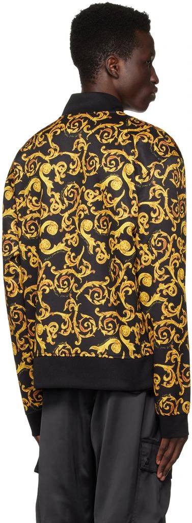 商品Versace|黑色 & 金色 Sketch Baroque 飞行员夹克,价格¥3029,第3张图片详细描述