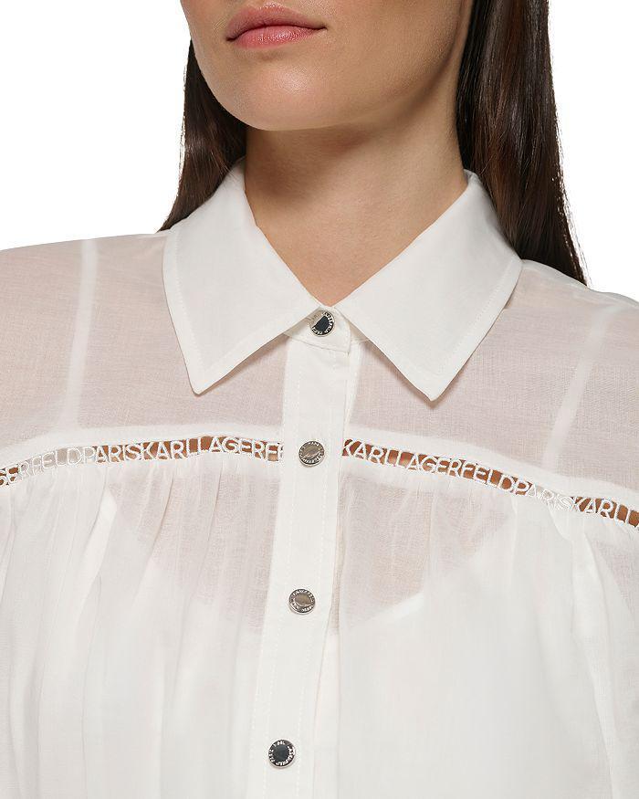 商品Karl Lagerfeld Paris|Cotton Voile Shirt Dress,价格¥630,第2张图片详细描述