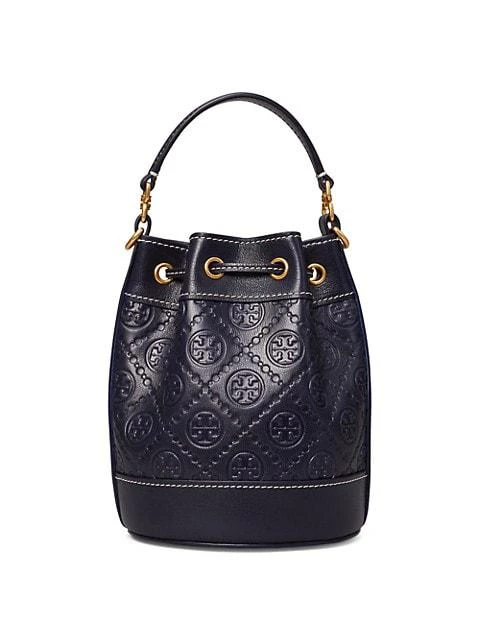 商品Tory Burch|Mini T Monogram Leather Bucket Bag,价格¥2986,第4张图片详细描述