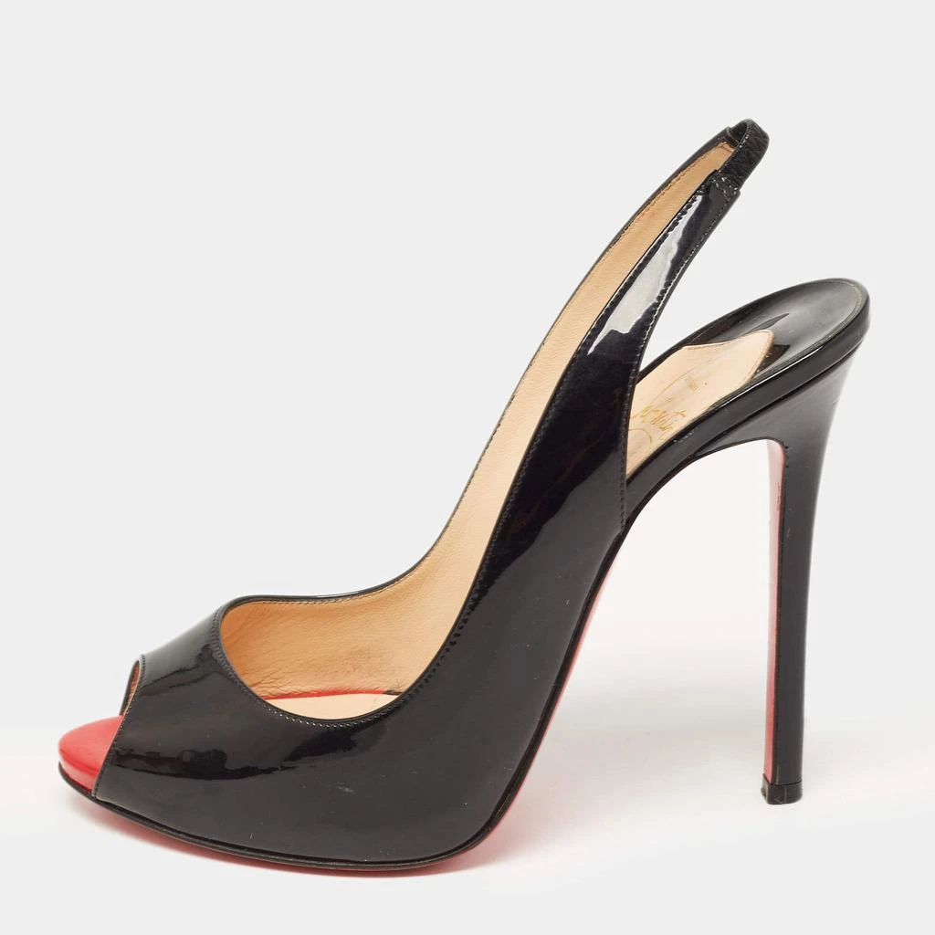 商品[二手商品] Christian Louboutin|Christian Louboutin Black Patent Leather Flo Slingback Pumps Size 39,价格¥2924,第1张图片