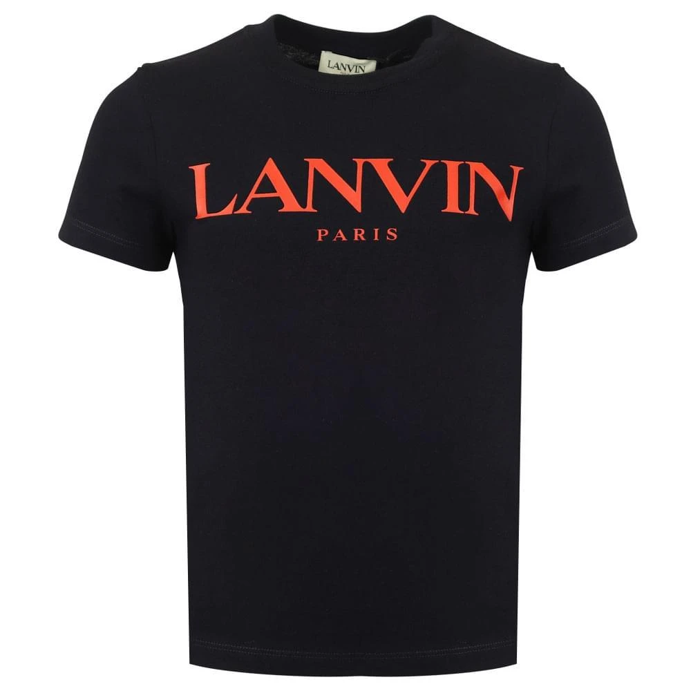 商品Lanvin|Navy Short Sleeve Logo Print T Shirt,价格¥348,第1张图片