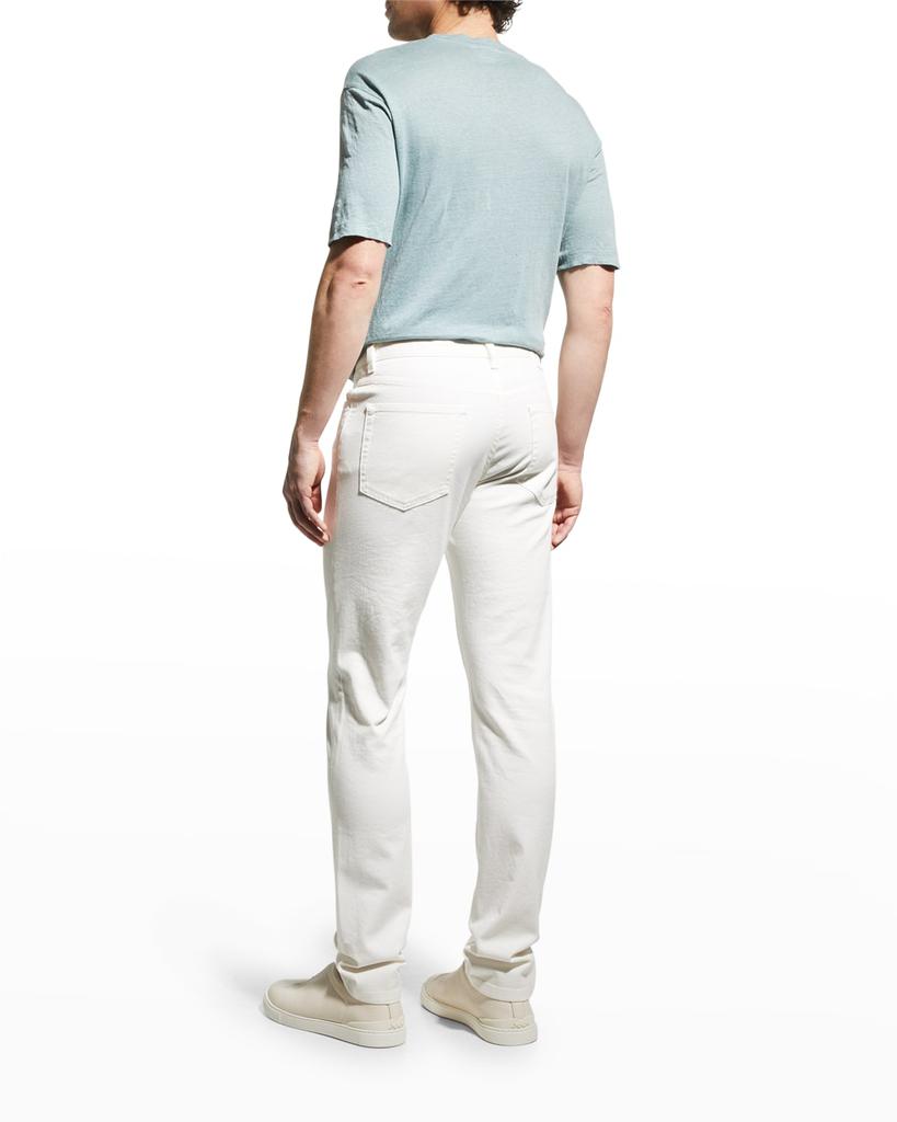 Men's Solid Cotton-Stretch Denim Trousers商品第4张图片规格展示