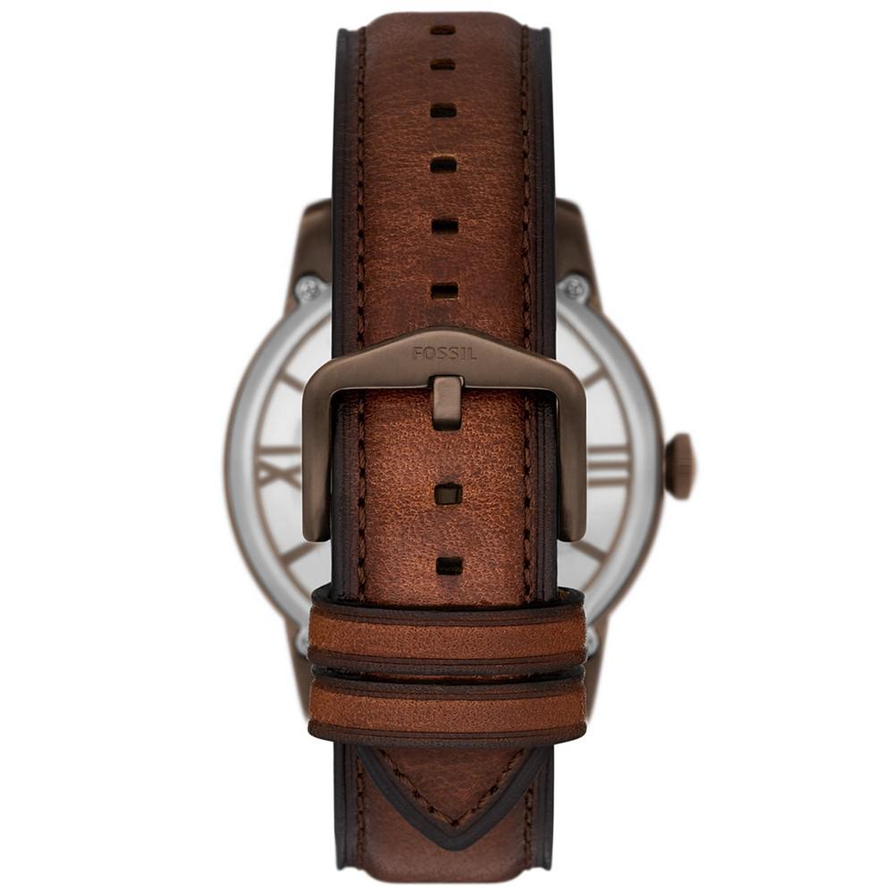 Men's Townsman Brown Leather Strap Watch, 44mm商品第3张图片规格展示