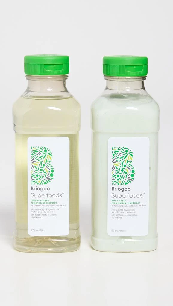 商品Briogeo|Superfoods 苹果抹茶 + 羽衣甘蓝洗发水和护发素套装,价格¥392,第1张图片