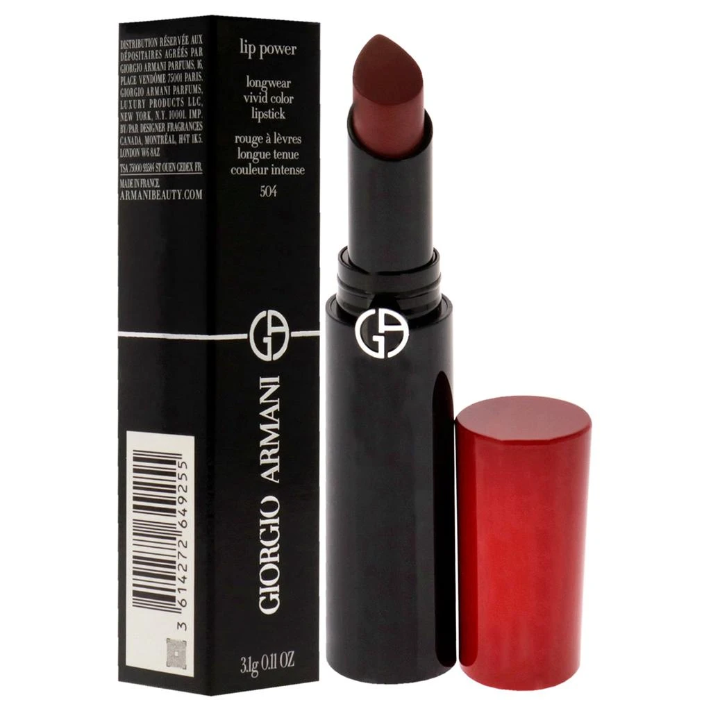 商品Giorgio Armani|Lip Power Longwear Vivid Color Lipstick - 504 Flirt by Giorgio Armani for Women - 0.11 oz Lipstick,价格¥329,第2张图片详细描述