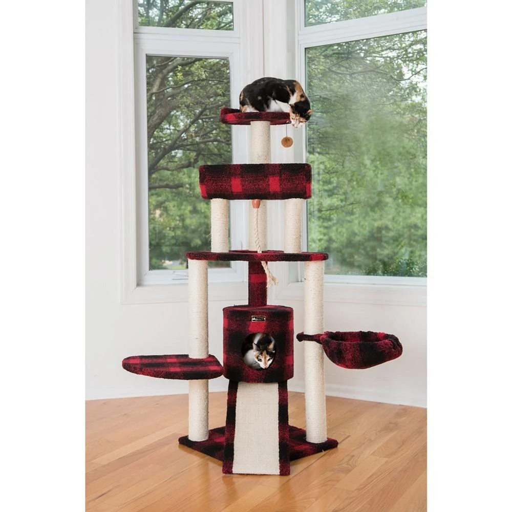 商品Macy's|Real Wood Cat Tree, 4 Levels With Rope, Ramp, Perch, & Condo,价格¥2066,第2张图片详细描述