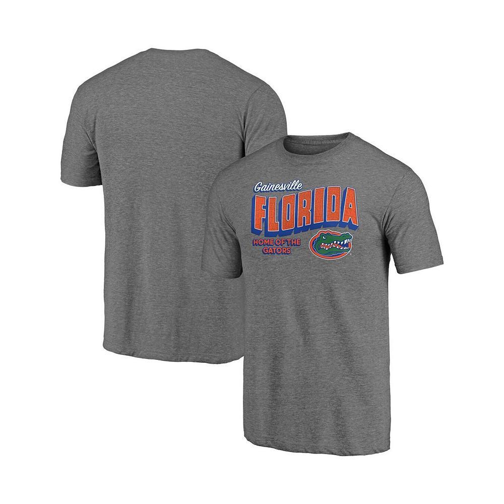 商品Fanatics|Men's Branded Heathered Gray Florida Gators Hometown Tri-Blend T-shirt,价格¥179,第1张图片