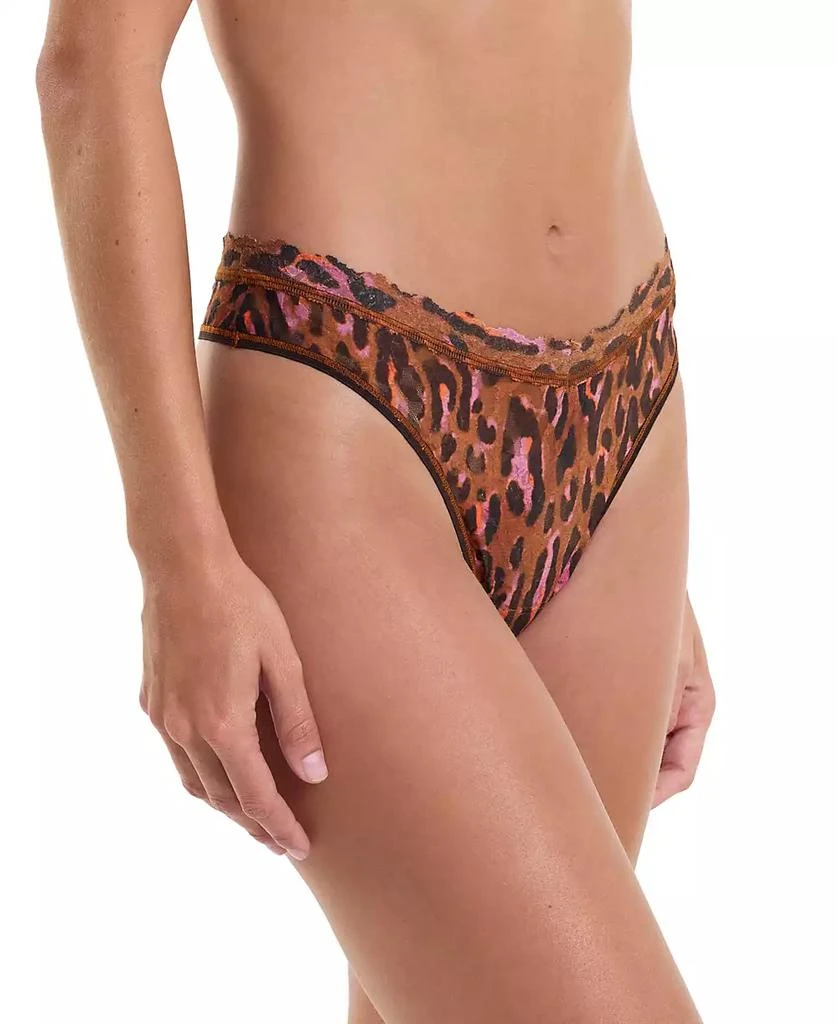 商品Hanky Panky|Women's Printed Signature Lace V-Front High Cut Thong,价格¥192,第1张图片