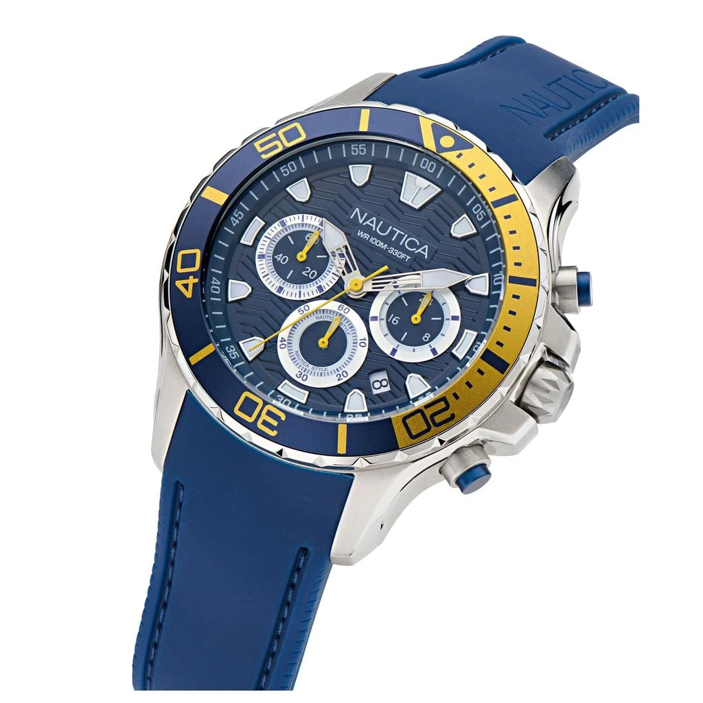 商品Nautica|Mens Nst Chronograph Silicone Watch,价格¥1496,第2张图片详细描述