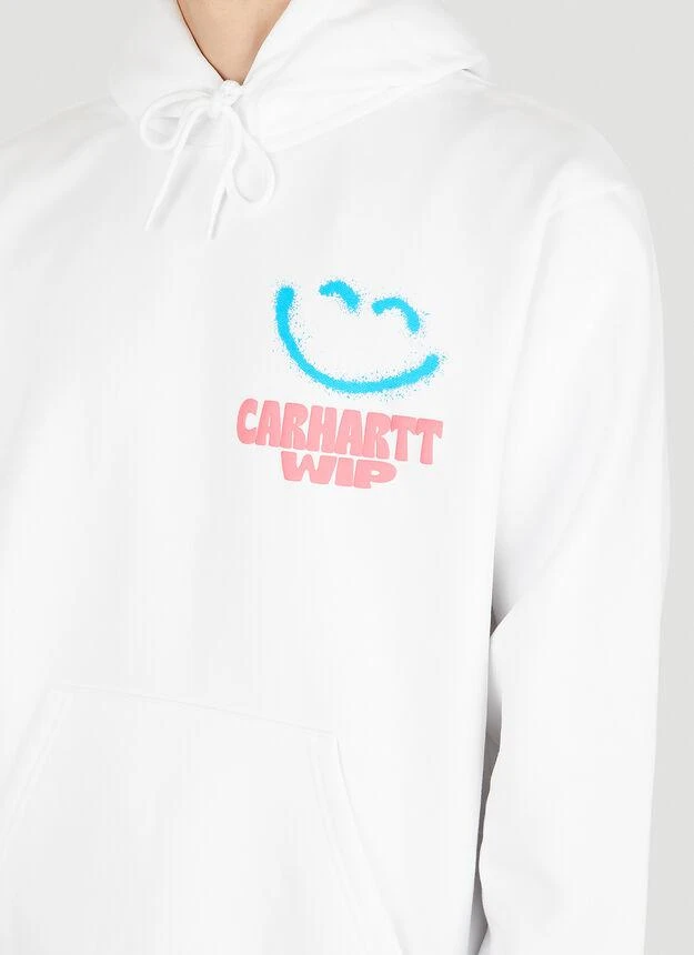 商品Carhartt WIP|Logo Print Hooded Sweatshirt in White,价格¥401,第5张图片详细描述