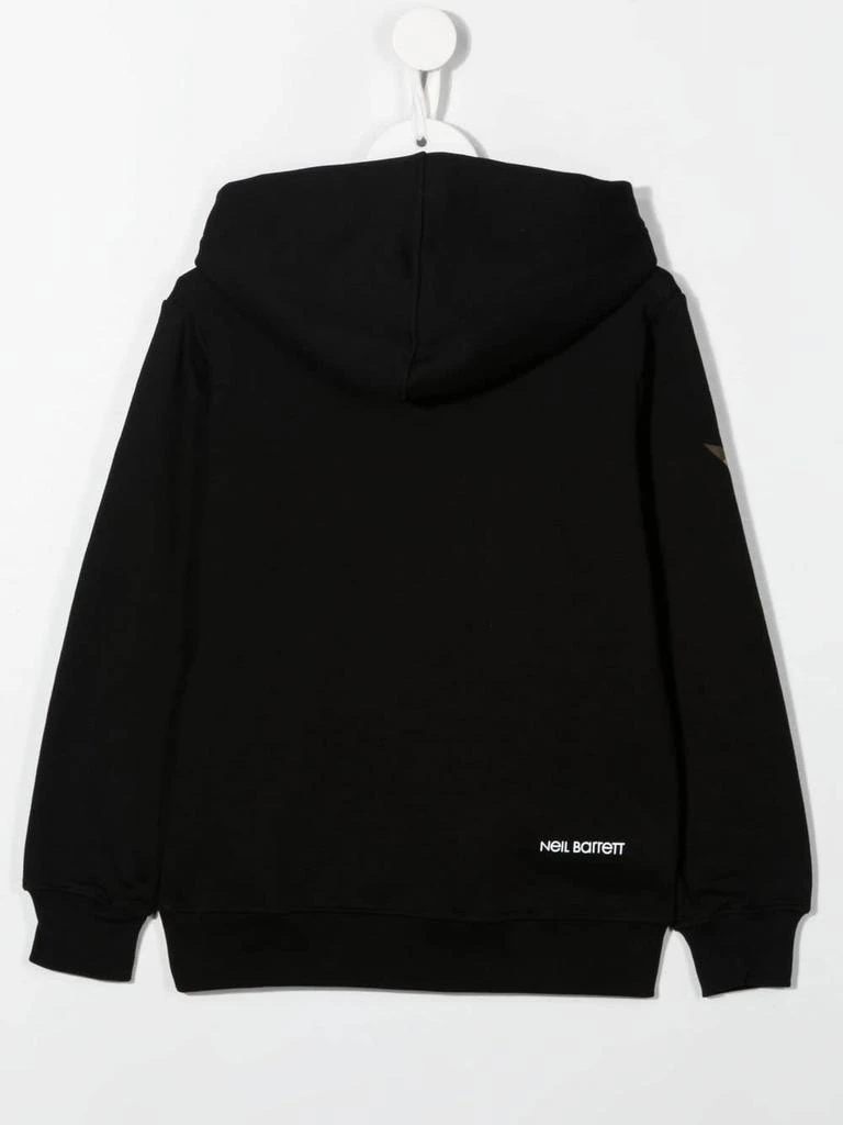 商品Neil Barrett|Neil Barrett Kids Black Hoodie With Colorful Thunderbolt Print,价格¥856,第2张图片详细描述