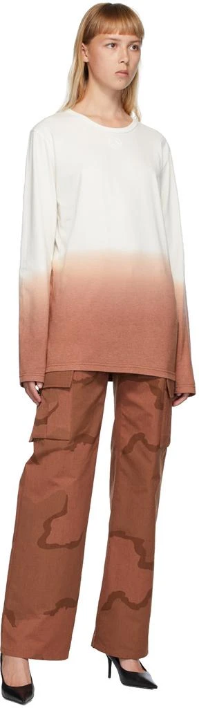 商品MARINE SERRE|Off-White & Orange Dip-Dye Long Sleeve T-Shirt,价格¥3544,第4张图片详细描述