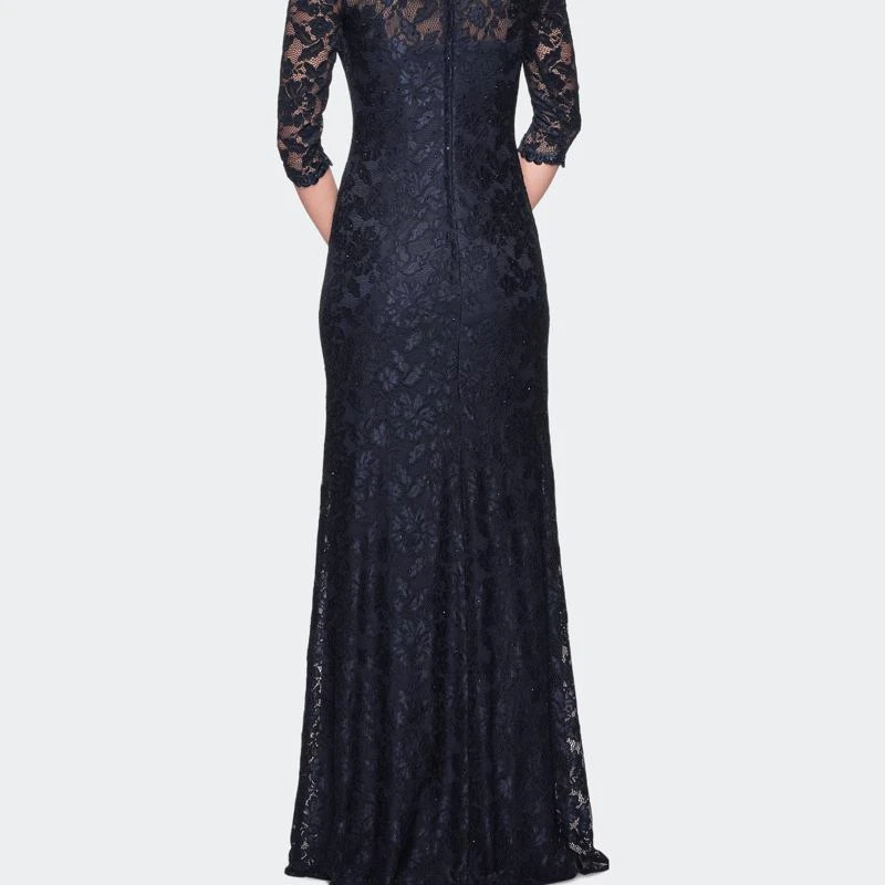 商品La Femme|Long Lace Gown With Sweetheart Neckline,价格¥3080,第2张图片详细描述