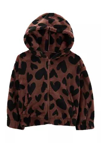Toddler Girls Leopard Hoodie Jacket商品第1张图片规格展示