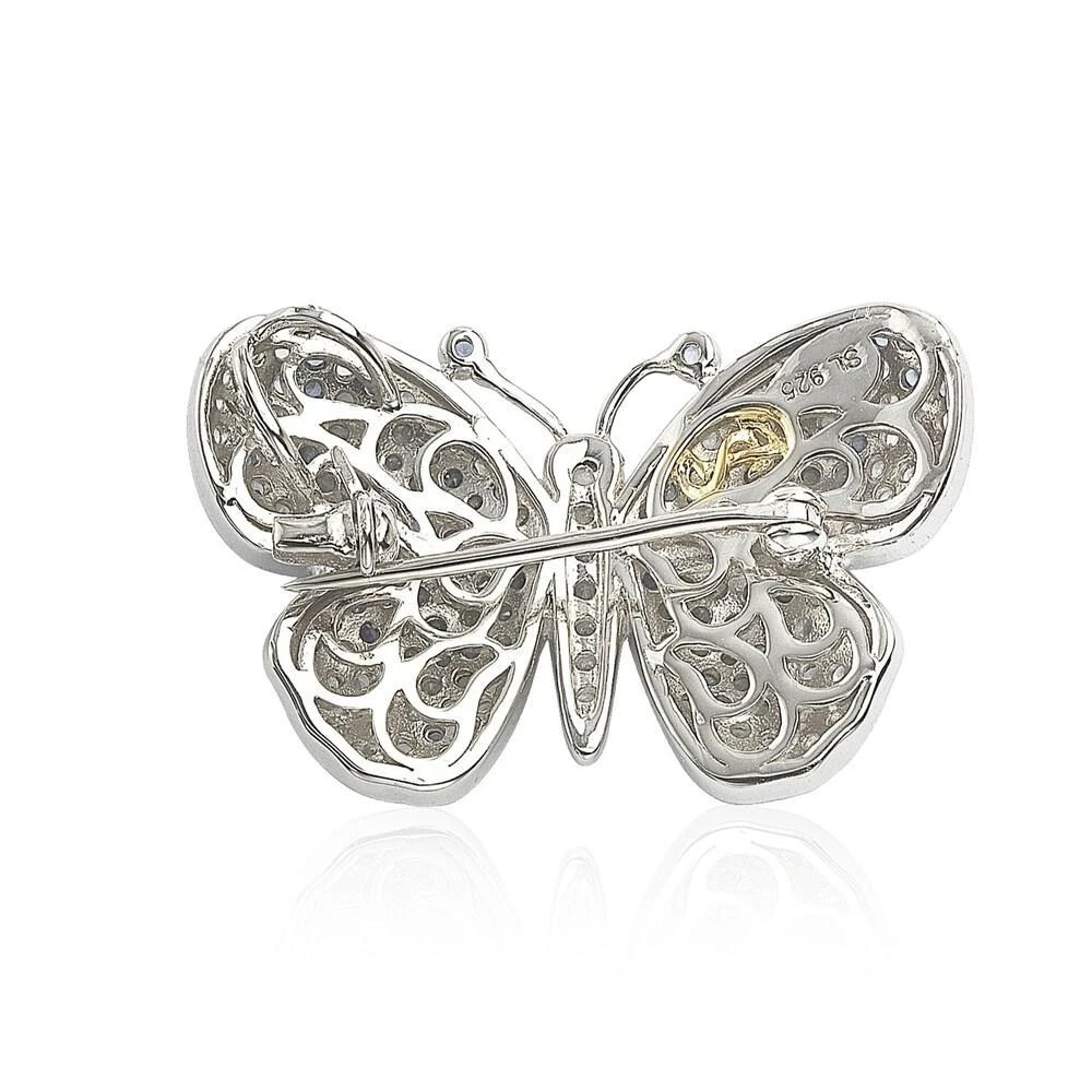 商品Suzy Levian|Sterling Silver Sapphire & Diamond Accent Butterfly Pendant Brooch,价格¥3807,第5张图片详细描述