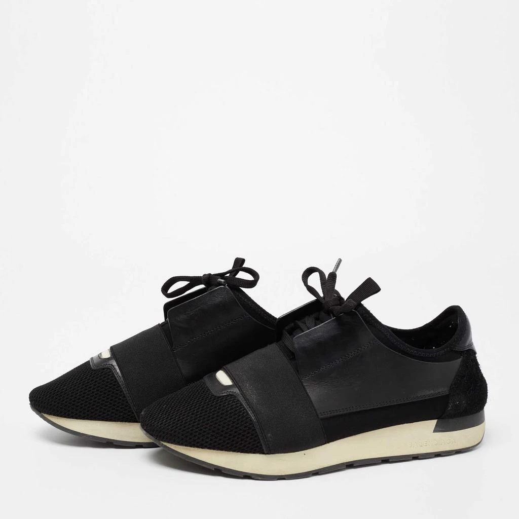 商品[二手商品] Balenciaga|Balenciaga Black Leather And Mesh Runner Sneakers Size 40,价格¥1433,第2张图片详细描述