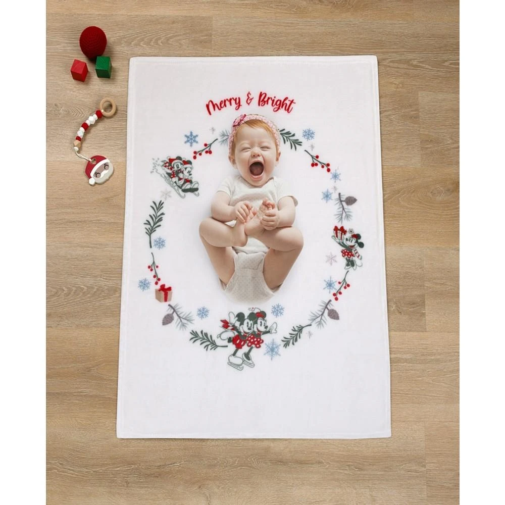 商品Disney|Mickey and Minnie Mouse Merry and Bright Photo Op Baby Blanket,价格¥366,第3张图片详细描述