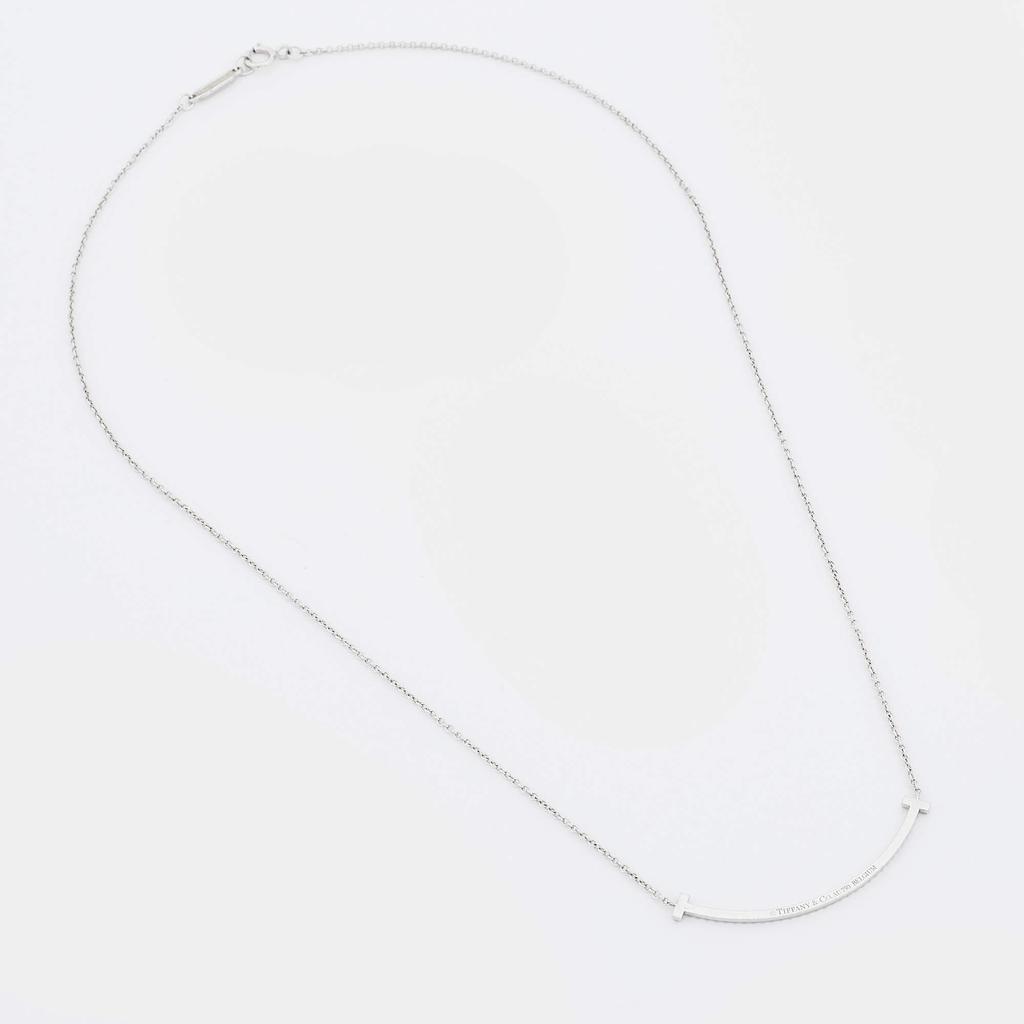 Tiffany & Co. Tiffany T Smile Diamond 18k White Gold Necklace商品第3张图片规格展示