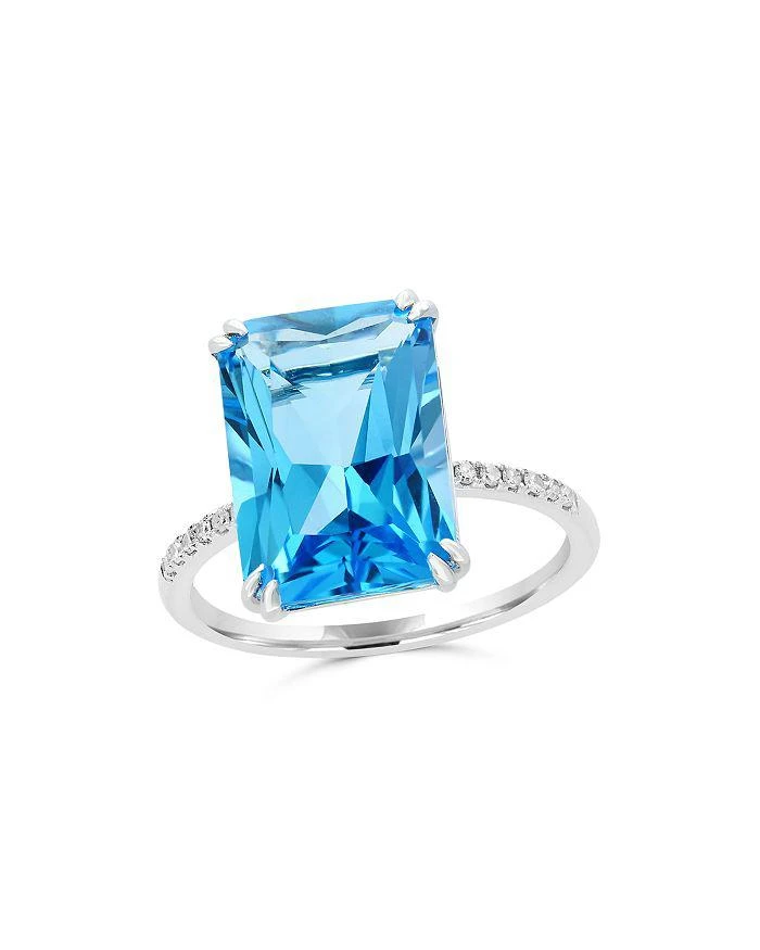 商品Bloomingdale's|Blue Topaz and Diamond Statement Ring in 14K White Gold - Exclusive ,价格¥4979,第1张图片