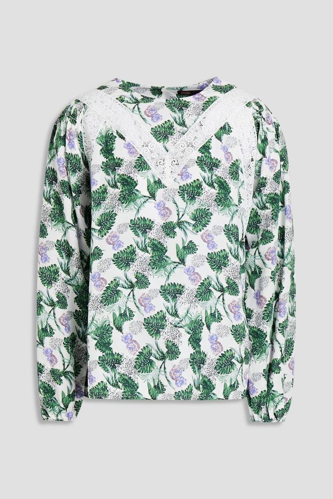 Loman lace trimmed floral-print woven blouse商品第3张图片规格展示