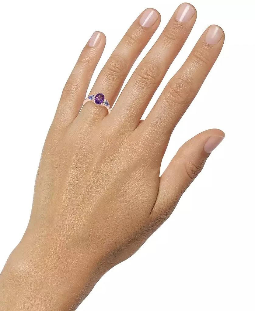 商品Effy|EFFY® Amethyst (1-5/8 ct. t.w.), Tanzanite (3/4 ct. t.w.) & Diamond (1/10 ct. t.w.) Ring in 14k Rose Gold,价格¥7568,第2张图片详细描述