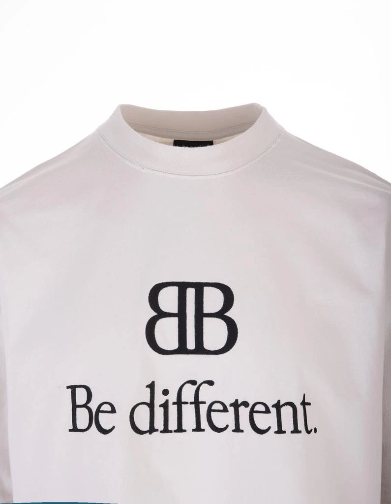 商品Balenciaga|Balenciaga Man Bb Be Different Large Fit T-shirt In Ecru,价格¥2939,第3张图片详细描述