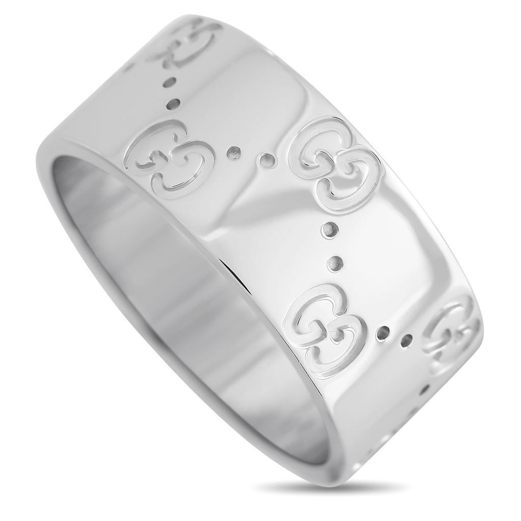 商品[二手商品] Gucci|Gucci Icon 18K White Gold Band Ring,价格¥7747,第1张图片