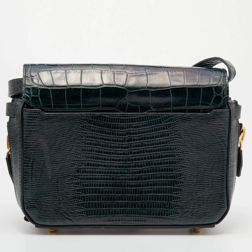 商品[二手商品] Alexander Wang|Alexander Wang Green Croc Embossed And Iguana Leather Marion Prisma  Shoulder Bag,价格¥1343,第4张图片详细描述